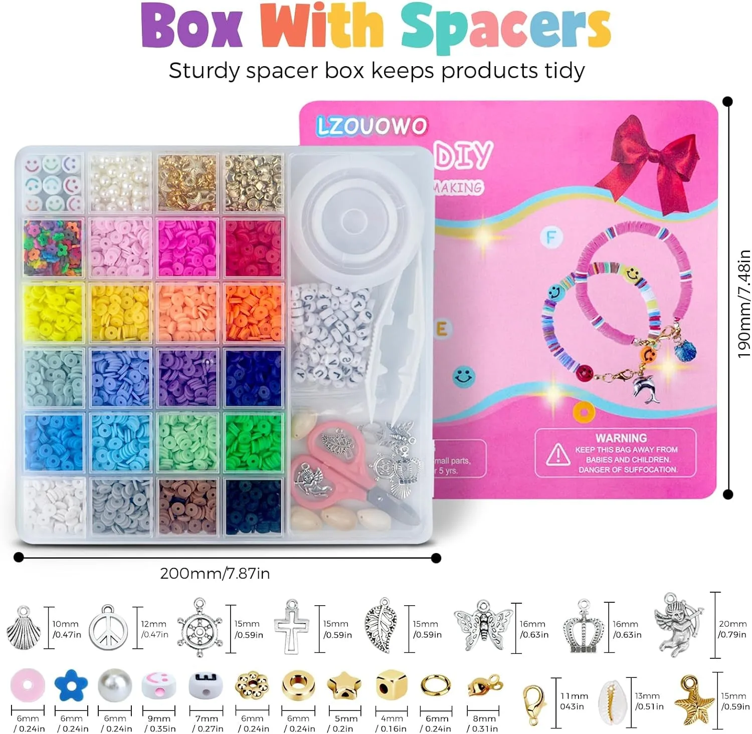 5300 Clay Beads Bracelet Making Aesthetic Kit, Polymer Heishi Preppy Letter Beads for Friendship Bracelet, Pearl Disc Beads Charms for Jewelry Making, DIY Creative Gift for Girls 8-12 Teens