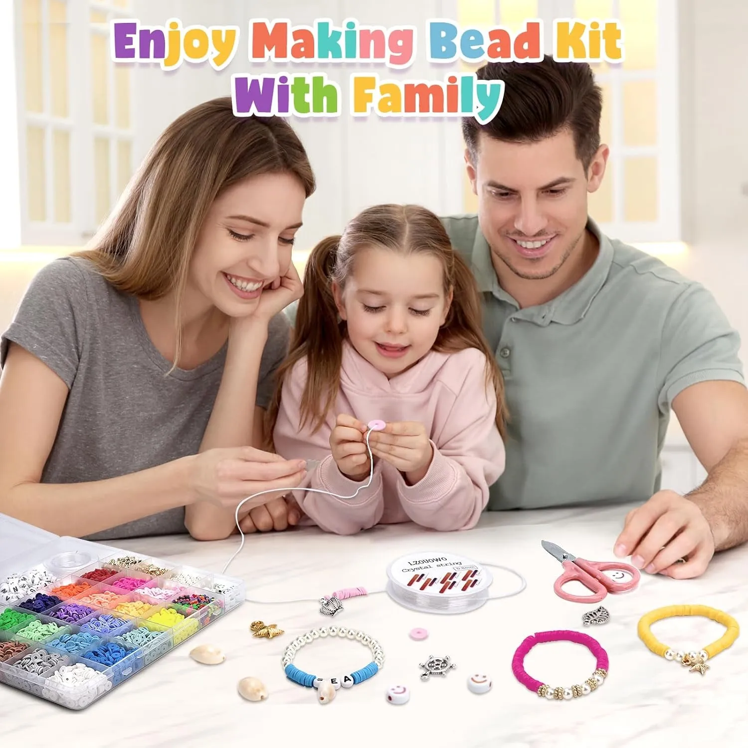 5300 Clay Beads Bracelet Making Aesthetic Kit, Polymer Heishi Preppy Letter Beads for Friendship Bracelet, Pearl Disc Beads Charms for Jewelry Making, DIY Creative Gift for Girls 8-12 Teens