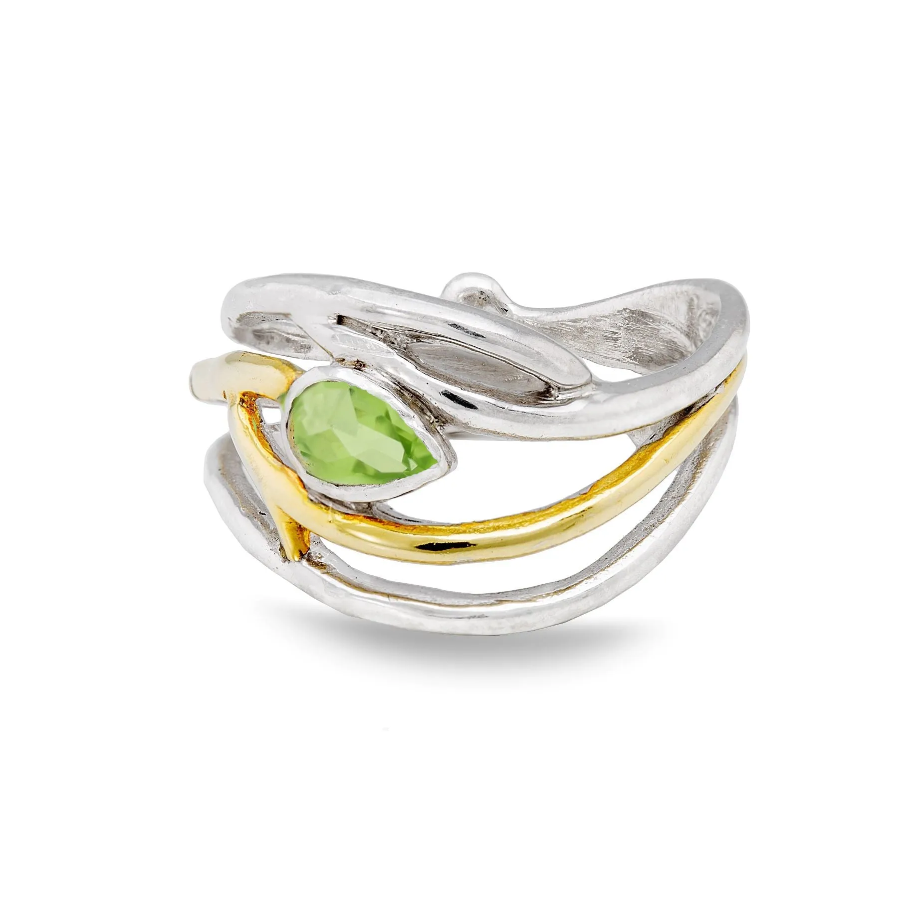 Adjustable Peacock Ring in various gemstones