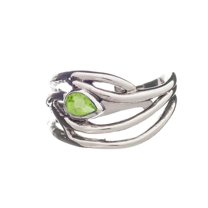 Adjustable Peacock Ring in various gemstones