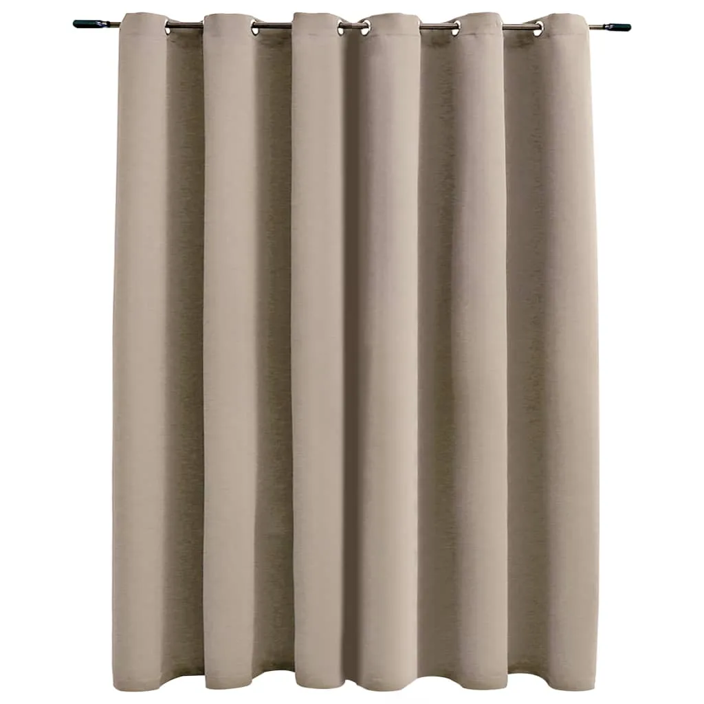 Blackout Curtain with Metal Rings Beige 290x245 cm