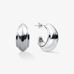BOLD HOOPS EARRINGS Silver