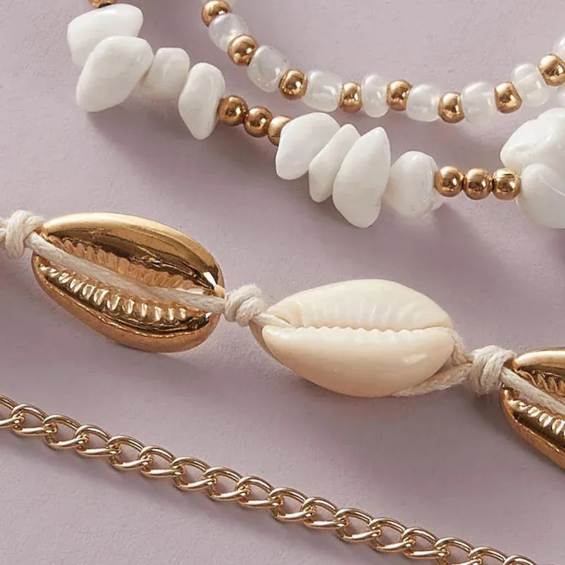 Crushed Stone Shell Anklet