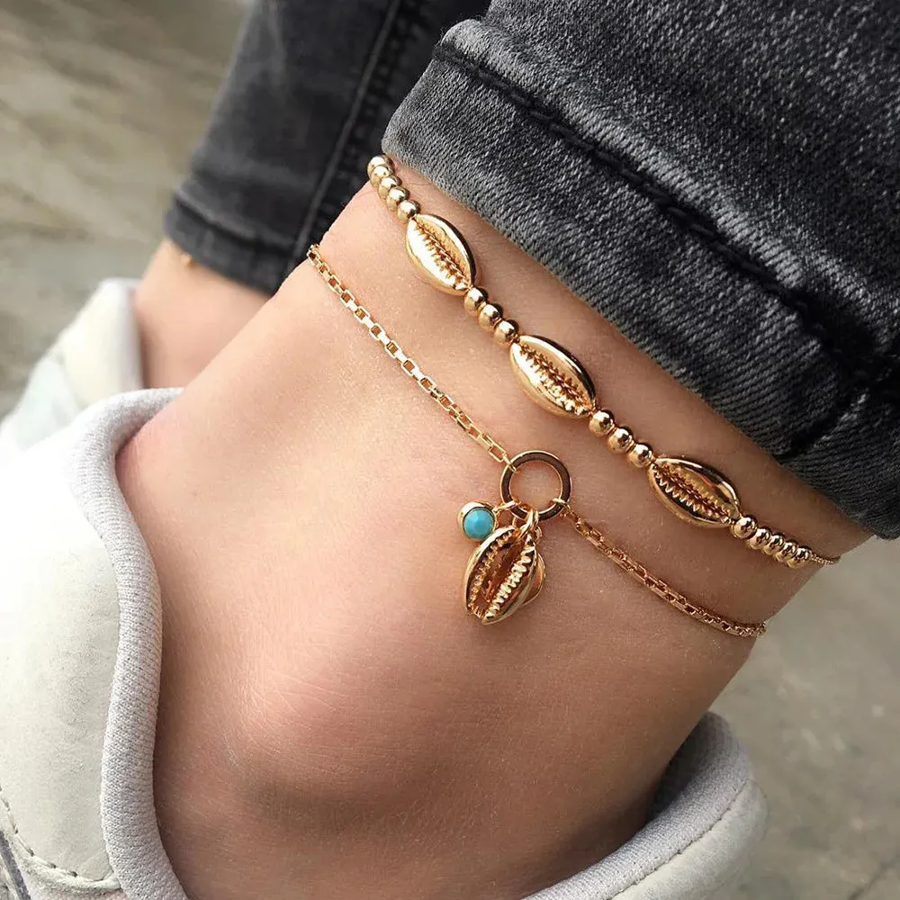 Crushed Stone Shell Anklet