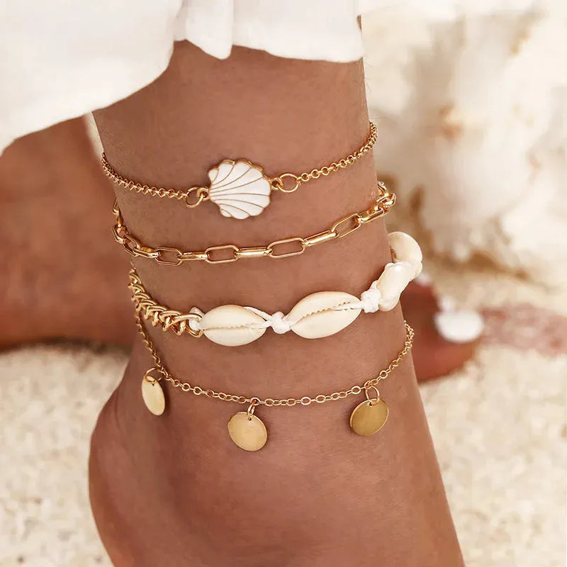 Crushed Stone Shell Anklet