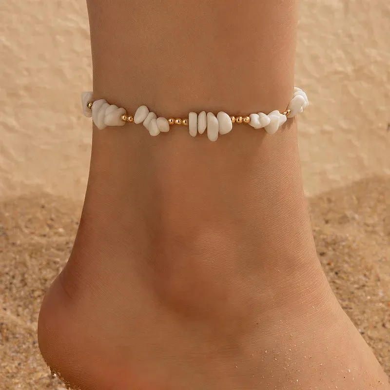 Crushed Stone Shell Anklet