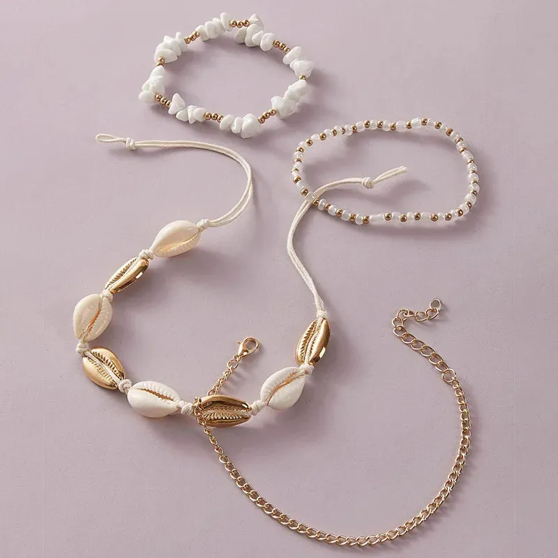 Crushed Stone Shell Anklet