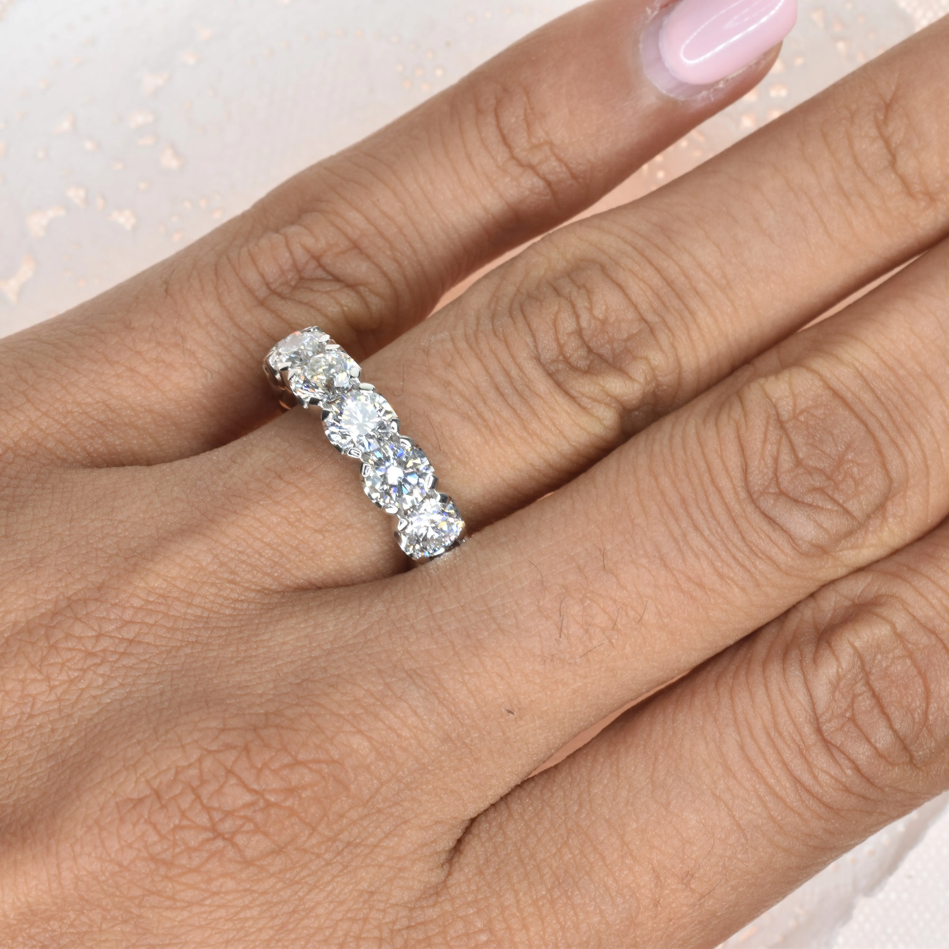 Elegant Eternity Band with 4.4mm Diamonds