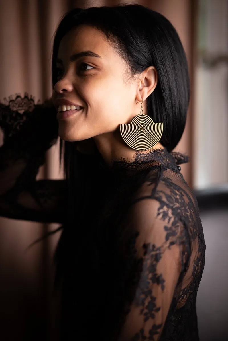 Esperanza Spiral Semi-Circle Earring