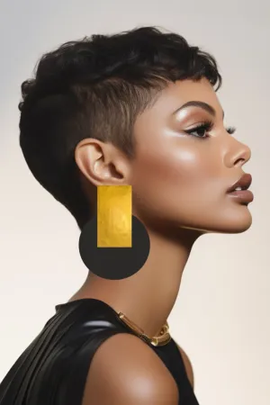 Evony  Gold   Black Earrings