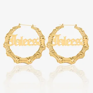 Gothic Name Hoop Earrings