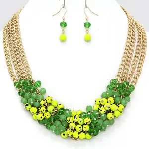 iLLASPARKZ Layered Crystal Bubble Stained Chain Necklace