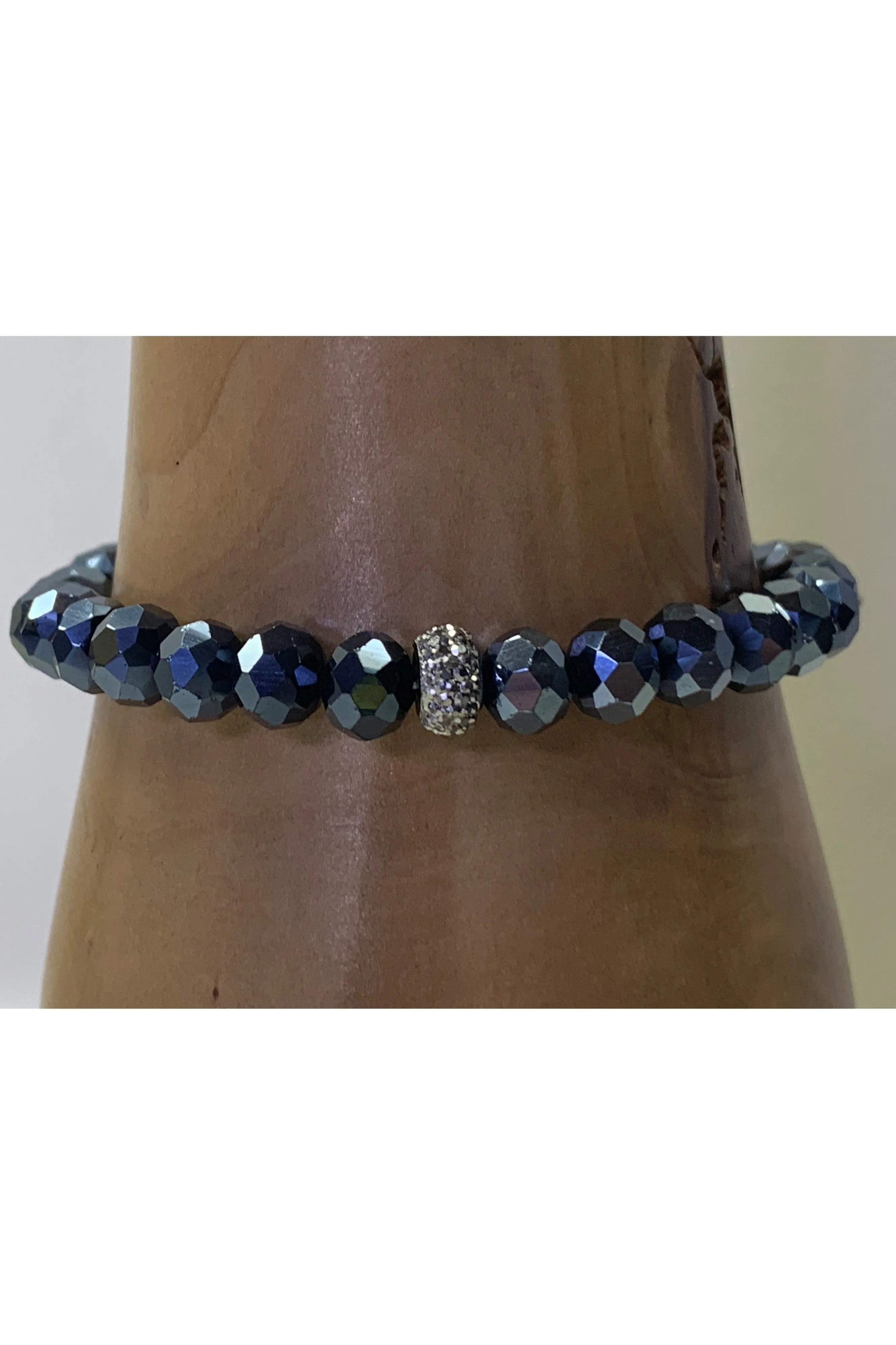 Lost And Found Silver And Navy Crystal Drop Earring