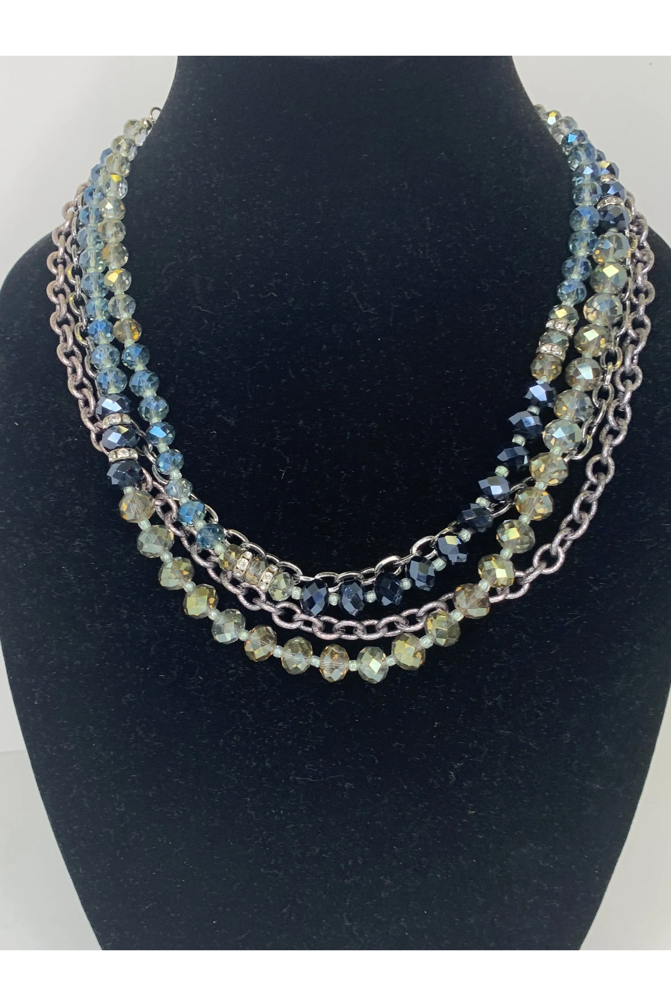 Lost And Found Silver And Navy Crystal Drop Earring
