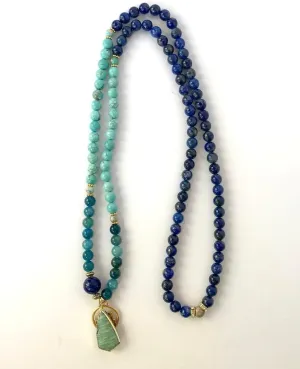 Natural Blue Lapis lazuli 8mm 108 Mala Beads, Spiritual, Meditation Beads, Reiki, Japa Mala, Buddhist Prayer Beads, Yoga Bracelet, healing beads LKMALA-RRGU-3352