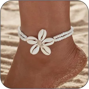 Shell Anklets Bracelet for Women Colorful Boho Stack Stretch Beaded Anklet Bracelets Turquoise Elastic Anklet Summer Vacation Dress Outfits Beach Foot Jewelry