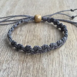 Shell Key Gray Hemp Anklet