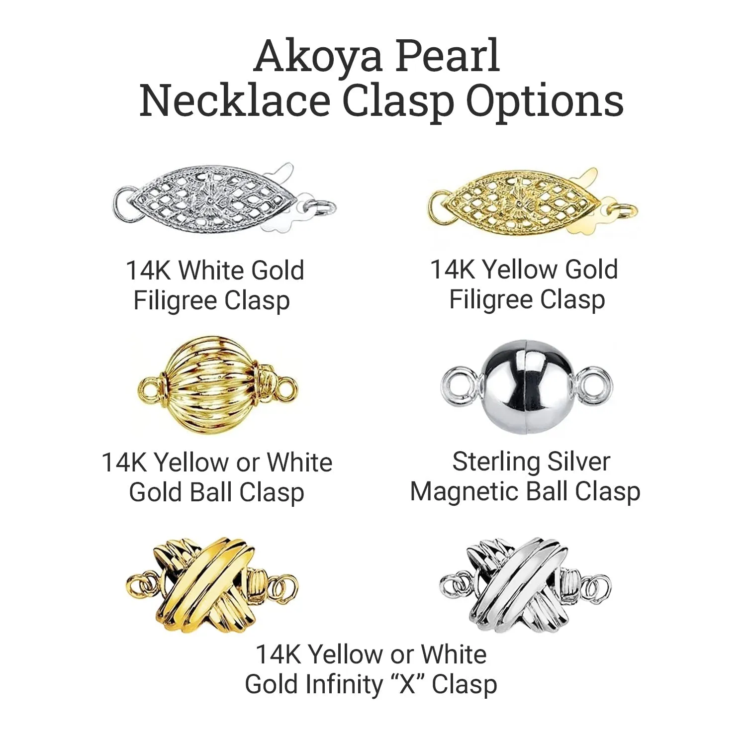 White Japanese Akoya Pearl Necklace, 6.0-6.5mm - AA  Quality