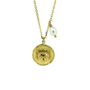 Zodiac Necklace Leo Gold